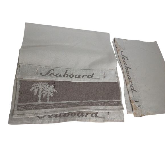 Vintage Seaboard Railroad Seatback Headrest Covers Set of 3 - Picture 1 of 5